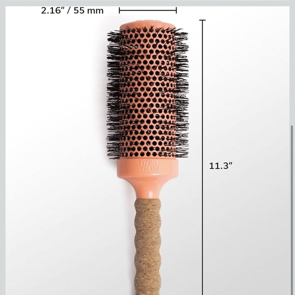 Dom Dom #6 Ceramic Hair Brush, Medium 2.16 Barrel, NIB - Picture 2 of 2